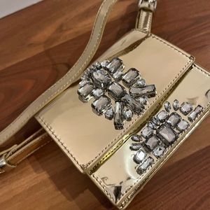 Zara Gold Jeweled Mini Crossbody